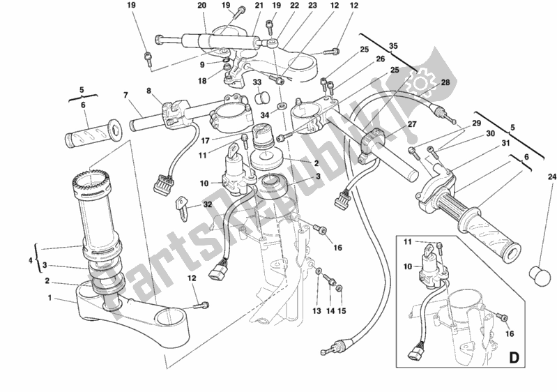 Todas las partes para Manillar de Ducati Superbike 748 R Single-seat 2000